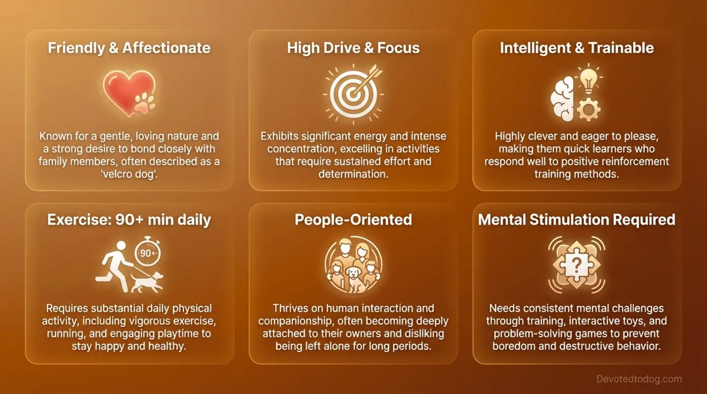 Infographic showing six core temperament traits of red Golden Retrievers