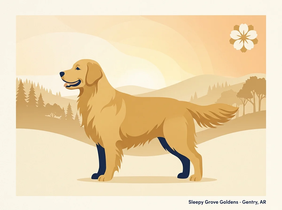 Golden retriever puppy from Sleepy Grove Goldens in Gentry, Arkansas, an AKC Breeder of Merit kennel in Northwest Arkansas