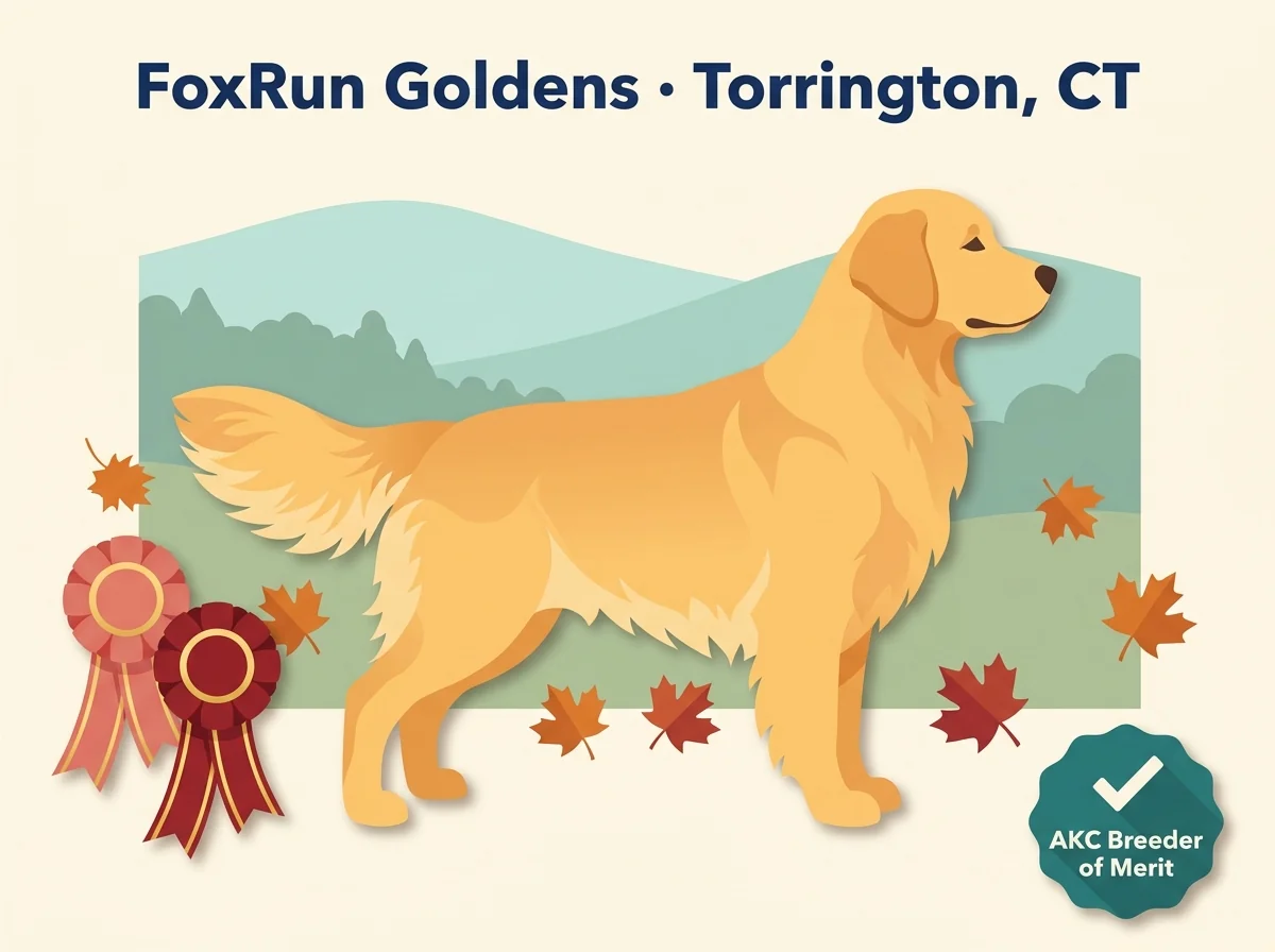 Editorial illustration of FoxRun Goldens, Torrington, Connecticut.