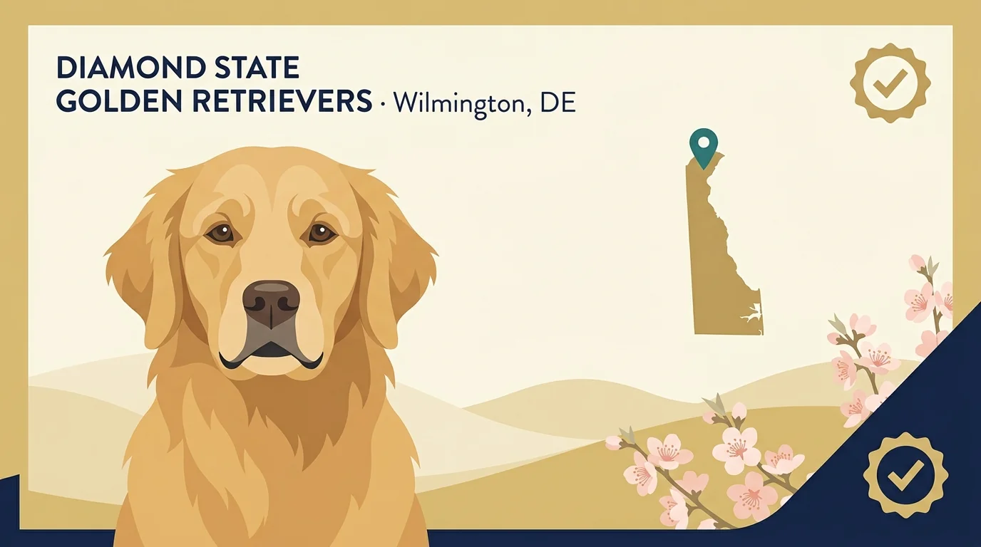 Diamond State Golden Retrievers editorial profile card showing tier rating, location, and key credentials
