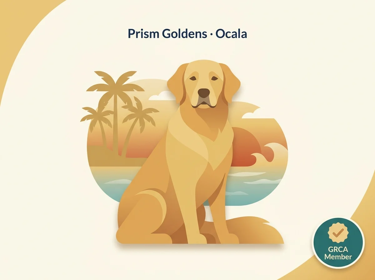 Editorial illustration representing Prism Goldens in Ocala, Florida