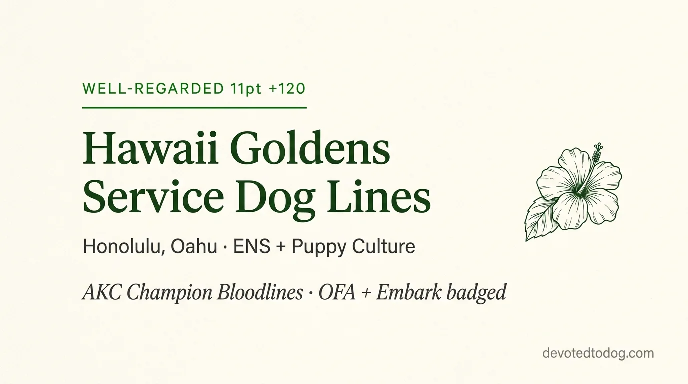 Hawaii Goldens editorial profile card showing Well-Regarded tier and Honolulu Oahu location