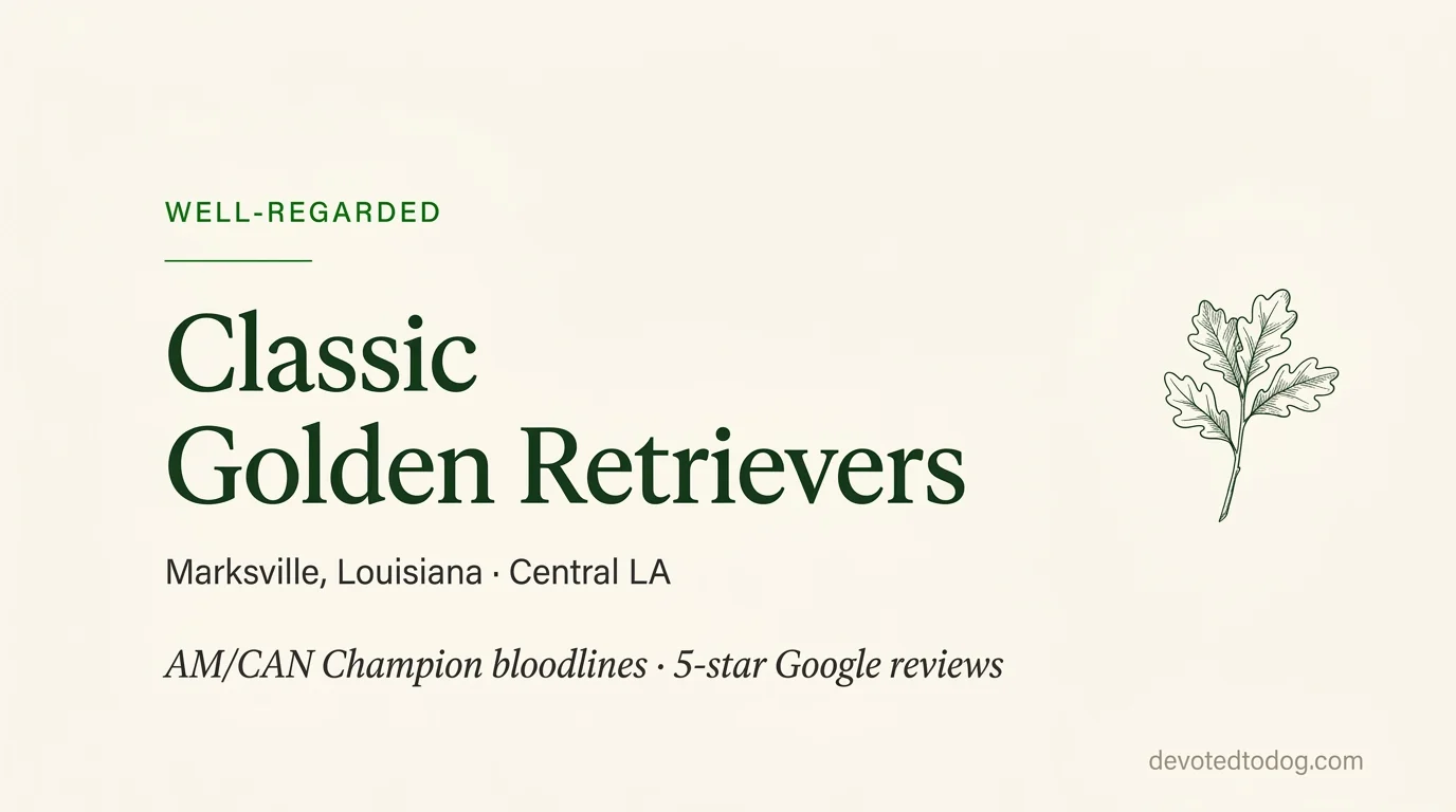 Classic Golden Retrievers editorial profile card showing tier rating, location, and key credentials