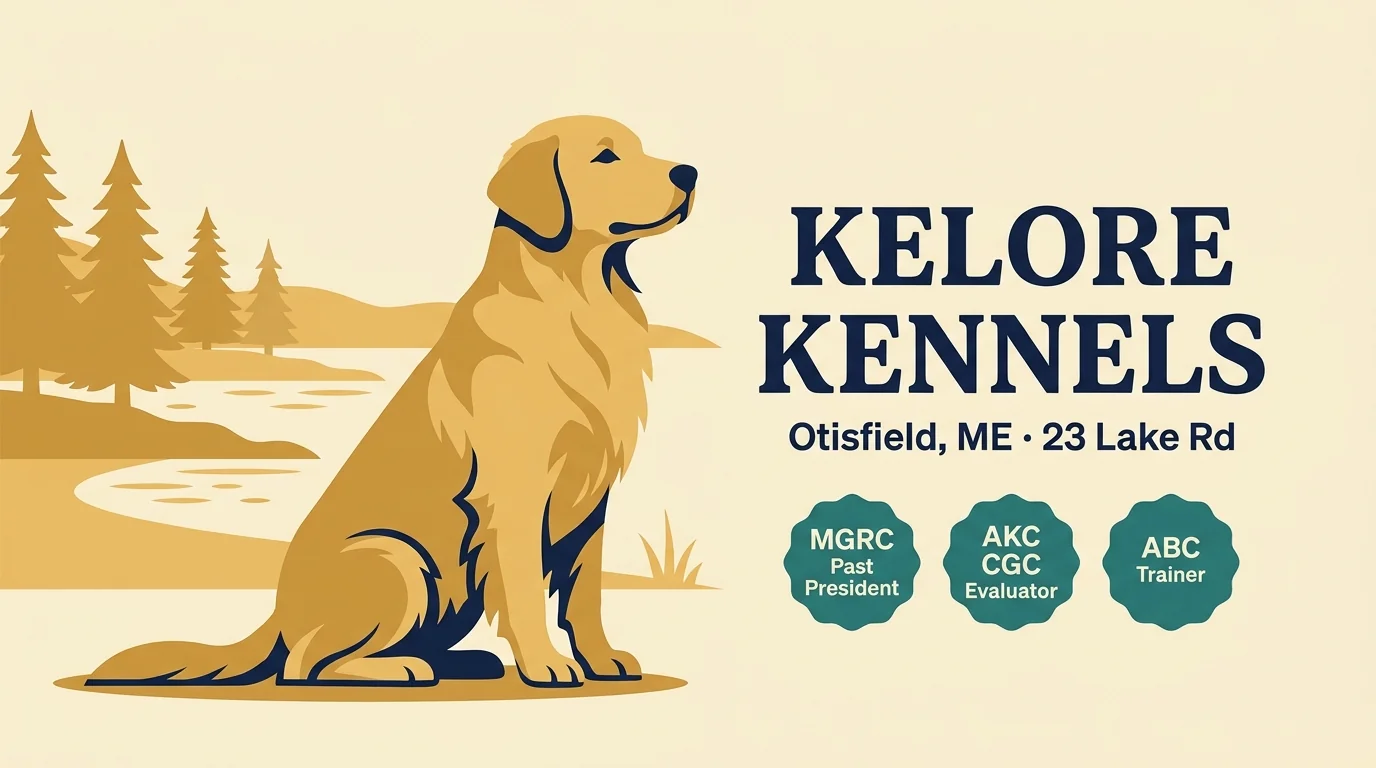 Kelore Kennels editorial profile card for the Otisfield, Maine program led by past MGRC President Amy Herbert.
