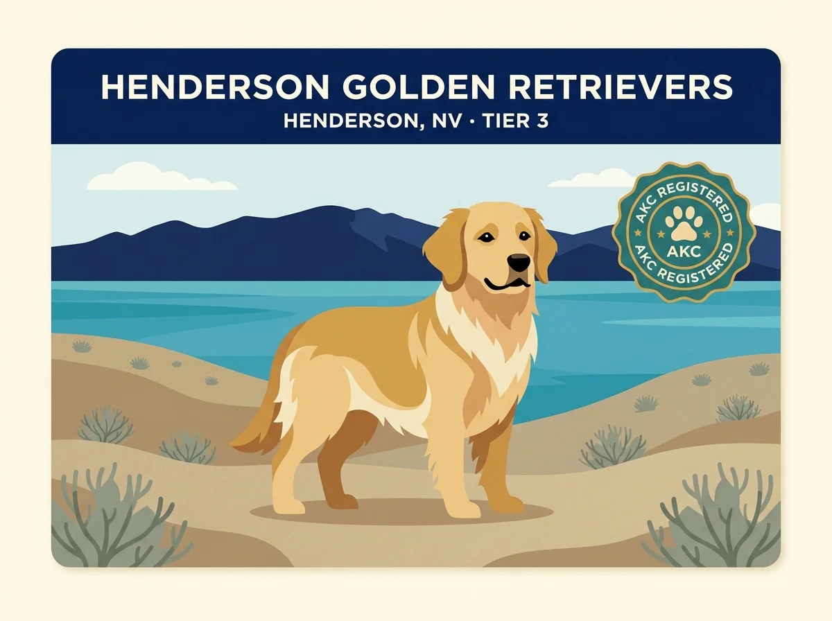 Henderson Golden Retrievers editorial profile card showing tier rating and Henderson Nevada location.