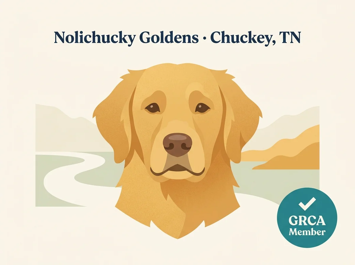 Nolichucky Goldens editorial profile card showing tier rating, Chuckey Tennessee location near Tri-Cities, and key credentials