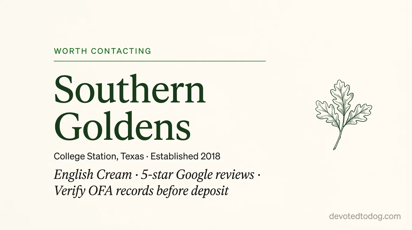 Southern Goldens editorial profile card showing tier rating, location, and key credentials