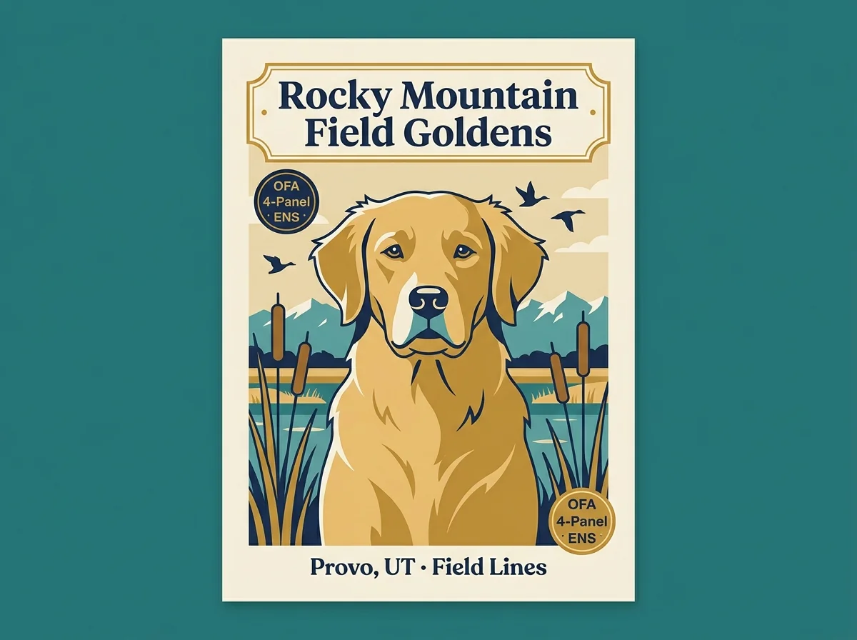 Rocky Mountain Field Goldens editorial profile card showing tier rating, Provo Utah location, and key credentials