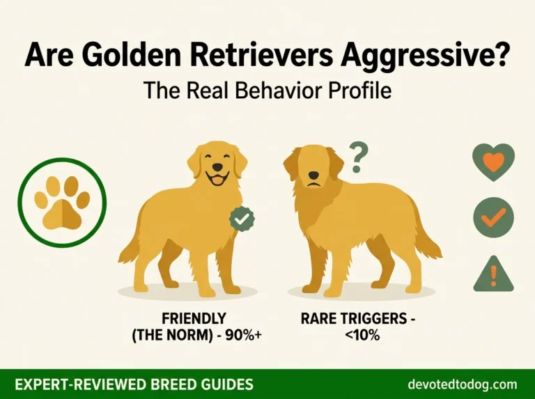 Are Golden Retrievers aggressive comparison showing friendly Golden as the breed norm versus rare trigger-based reactivity