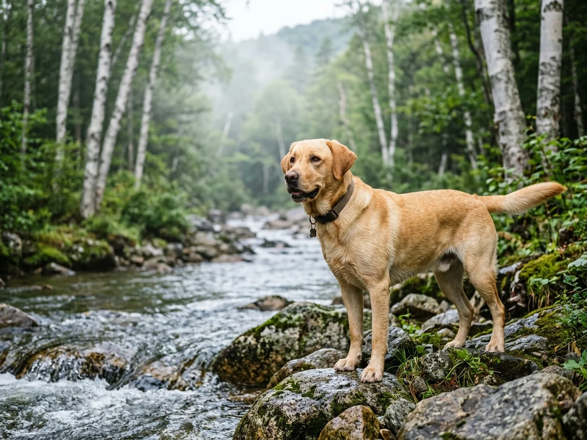 Labrador Retriever representing Silver Brook / Solstice Mountain Labs in New Hampshire
