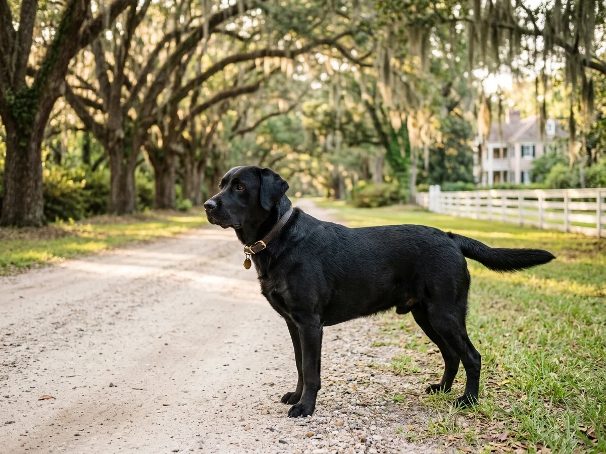 Labrador Retriever representing Greenbriar Plantation in Holly Hill, SC