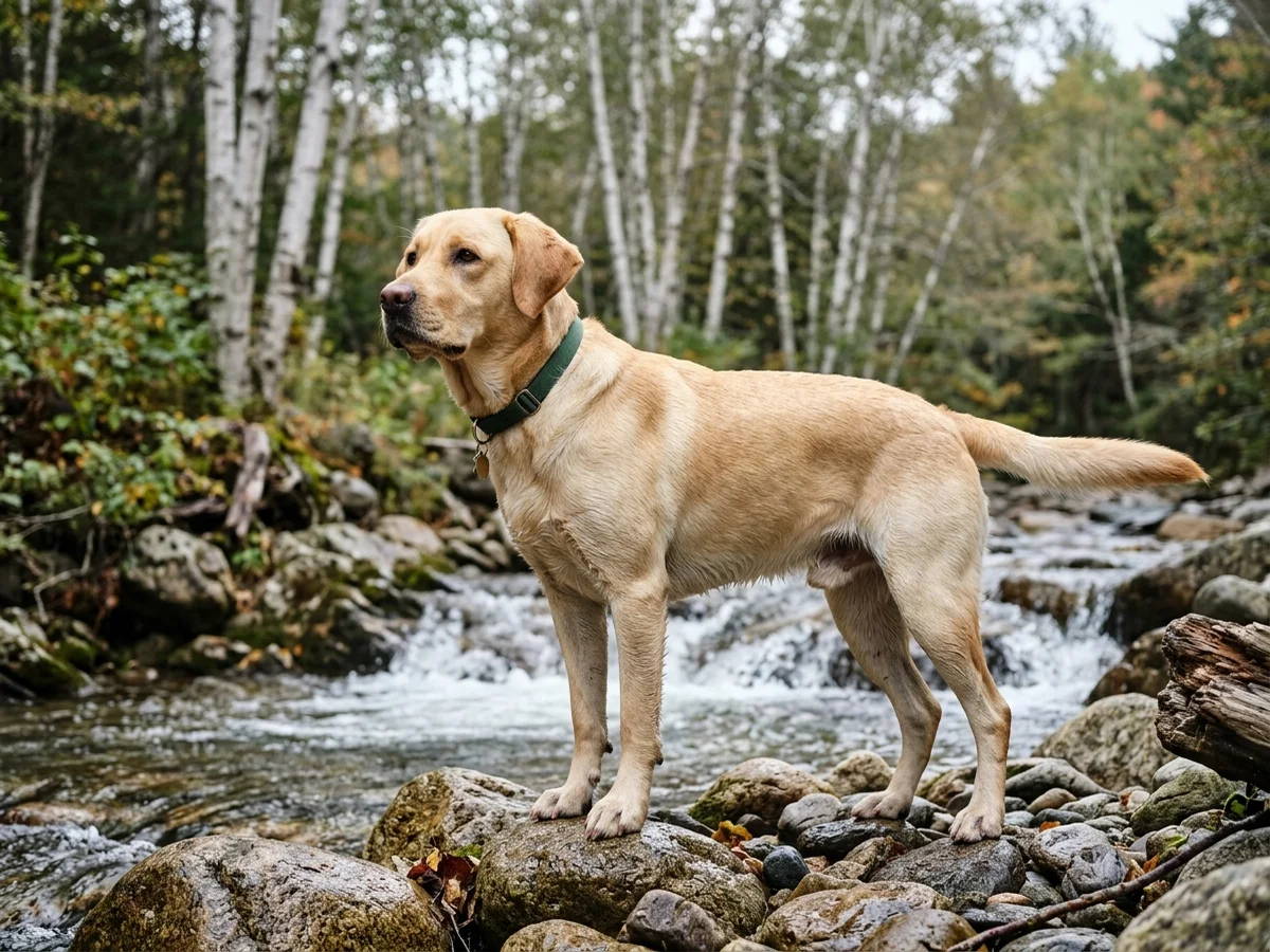 Labrador Retriever representing Silver Brook / Solstice Mountain Labs in VT / NH