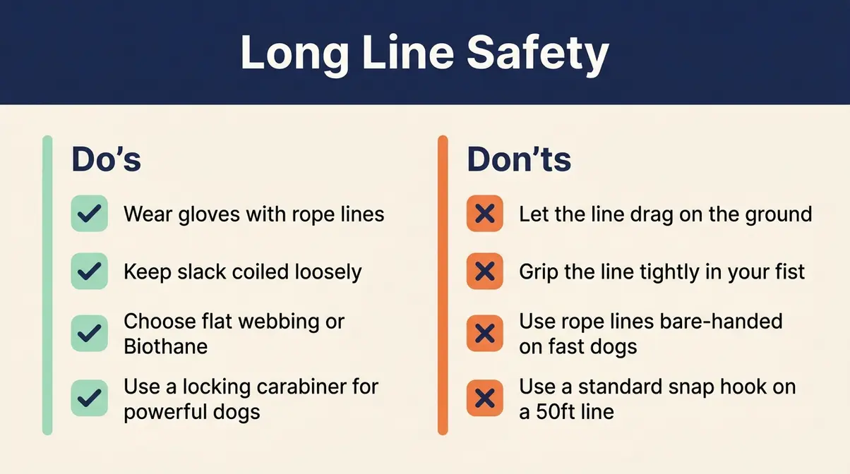 Checklist graphic showing safe long line handling do